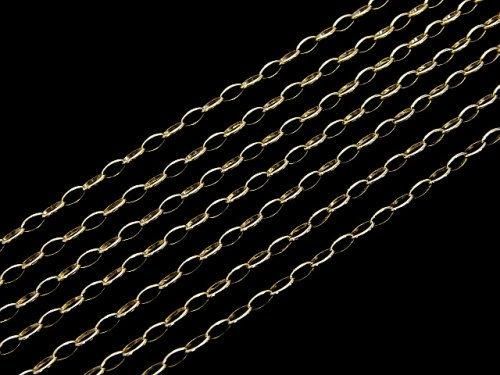 [K10 Yellow Gold] Azuki (Azuki Bean) Oval Chain No. 2 [40cm][45cm] Necklace 1pc