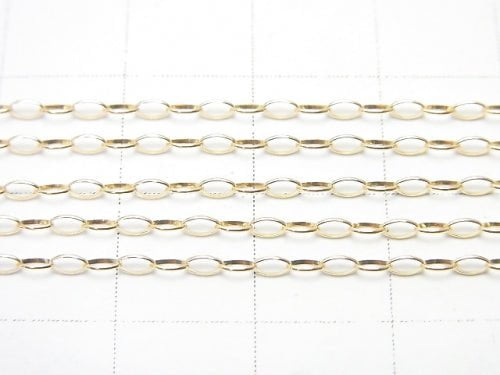 [K10 Yellow Gold] Azuki bean, oval chain NO.2 [40cm][45cm] Necklace 1pc