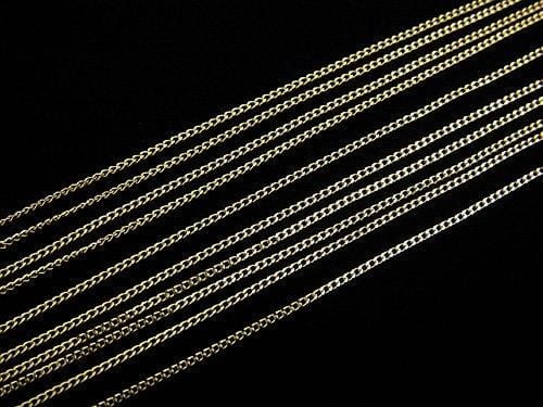 [K10 Yellow Gold] Flat Curb Chain [40cm][45cm] Necklace 1pc