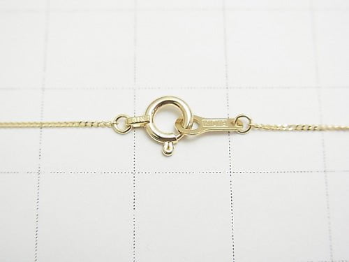 [K10 Yellow Gold]Flat Curb Chain [40cm][45cm]Necklace 1pc