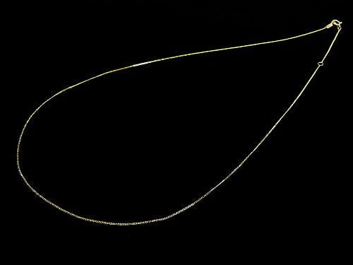 [K10 Yellow Gold]Flat Curb Chain [40cm][45cm]Necklace 1pc