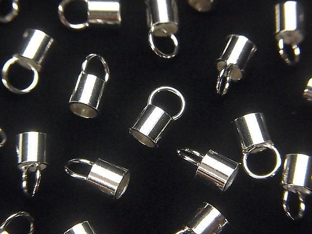 Embout en Argent 925 [0.8mm][1.2mm][1.7mm][2mm][2.5mm][3mm][4mm] Plaqué Rhodium 2 pièces