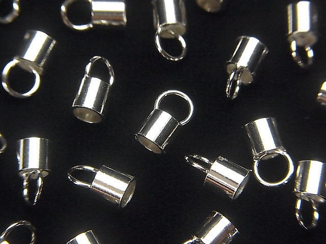 Silver925  End Cap [0.8mm][1.2mm][1.7mm][2mm][2.5mm][3mm][4mm] Rhodium Plated  2pcs