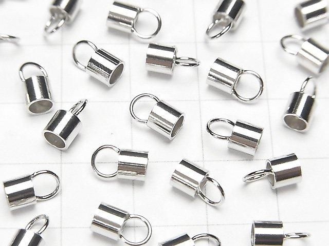 Embout en Argent 925 [0.8mm][1.2mm][1.7mm][2mm][2.5mm][3mm][4mm] Plaqué Rhodium 2 pièces