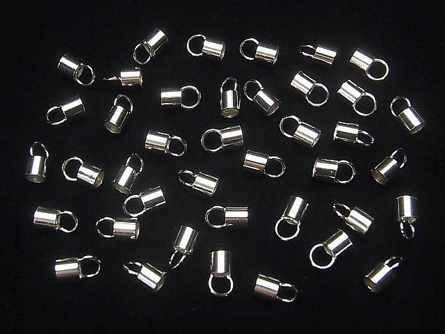 Embout en Argent 925 [0.8mm][1.2mm][1.7mm][2mm][2.5mm][3mm][4mm] Plaqué Rhodium 2 pièces