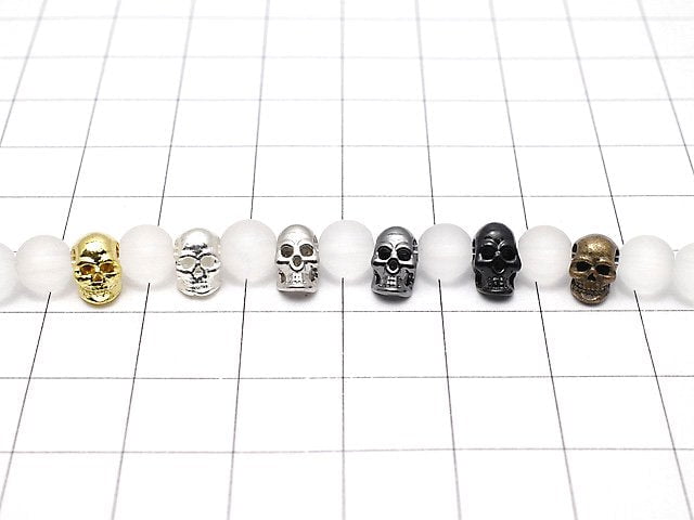 Metal parts Rondelle 6x5x6mm Skull 5pcs