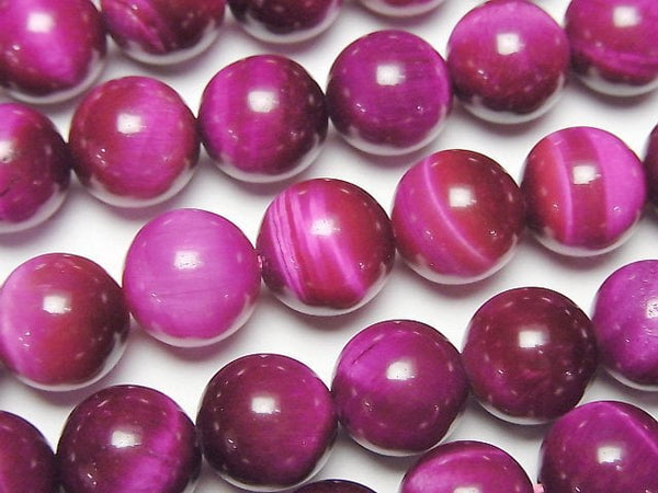 [Video] Pink color Tiger's Eye AA++ Round 10mm half or 1strand beads (aprx.15inch/36cm)