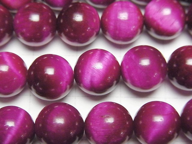 [Video] Pink color Tiger's Eye AA++ Round 10mm half or 1strand beads (aprx.15inch/36cm)