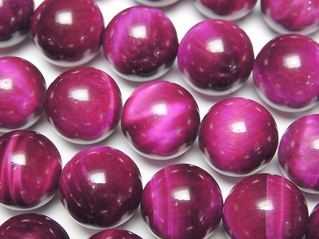 [Video] Pink color Tiger's Eye AA++ Round 14mm 1/4 or 1strand beads (aprx.15inch/36cm)