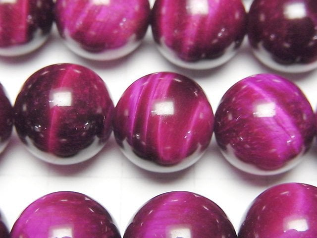 [Video] Pink color Tiger's Eye AA++ Round 14mm 1/4 or 1strand beads (aprx.15inch/36cm)