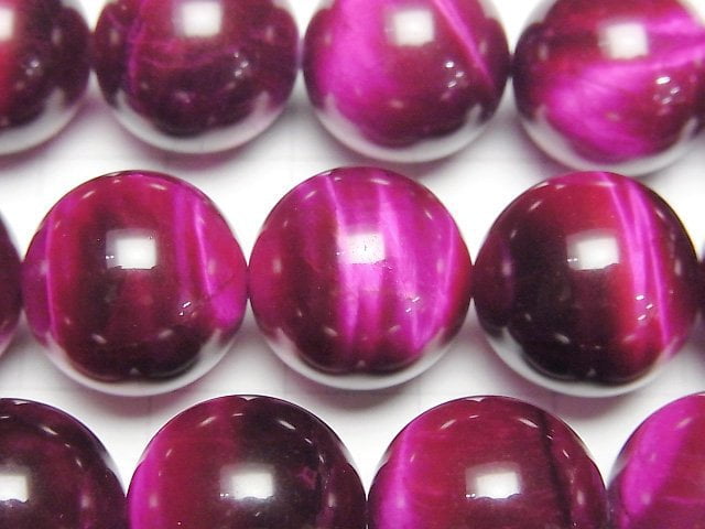 [Video] Pink color Tiger's Eye AA ++ Round 16 mm 1/4 or 1strand beads (aprx.15 inch / 36 cm)
