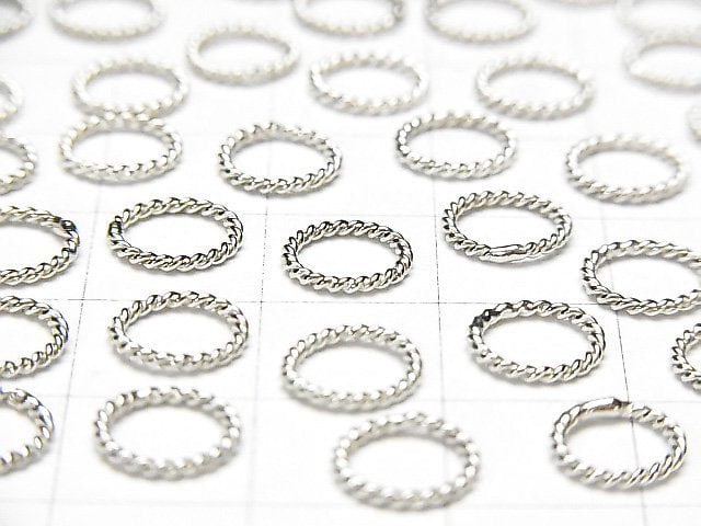 Silver925 Rope Ring (Does not open or close) Rhodium Plated 4,6,8,10,12,14mm 10pcs