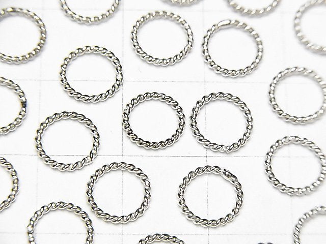 Silver925 Rope Ring (Does not open or close) Rhodium Plated 4,6,8,10,12,14mm 10pcs