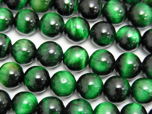 Green color Tiger's Eye AAA Round 8mm half or 1strand beads (aprx.15inch/38cm)