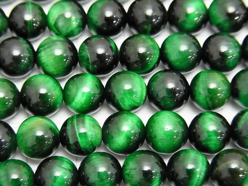 Green color Tiger's Eye AAA Round 8mm half or 1strand beads (aprx.15inch/38cm)