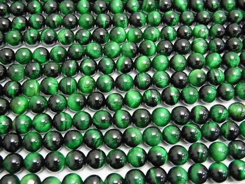 Green color Tiger's Eye AAA Round 8mm half or 1strand beads (aprx.15inch/38cm)