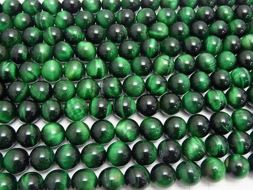 Green color Tiger's Eye AAA- Round 12mm half or 1strand beads (aprx.15inch/36cm)