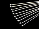Silver925  Ball Head Pin  No coating  [0.5x25mm][0.5x30mm][0.5x35mm][0.5x40mm] 10pcs