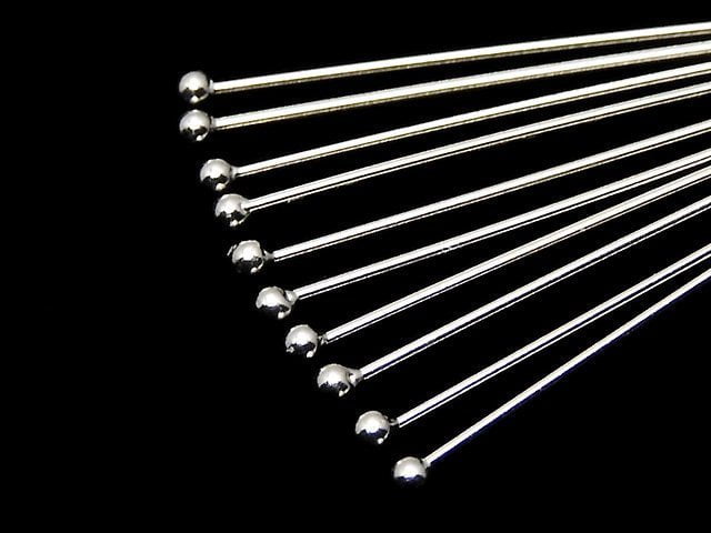 Silver925  Ball Head Pin  No coating  [0.5x25mm][0.5x30mm][0.5x35mm][0.5x40mm] 10pcs