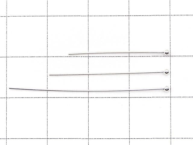 Silver925  Ball Head Pin  No coating  [0.5x25mm][0.5x30mm][0.5x35mm][0.5x40mm] 5pcs