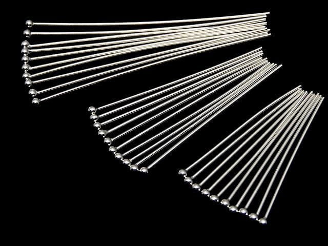 Silver925  Ball Head Pin  No coating  [0.5x25mm][0.5x30mm][0.5x35mm][0.5x40mm] 5pcs