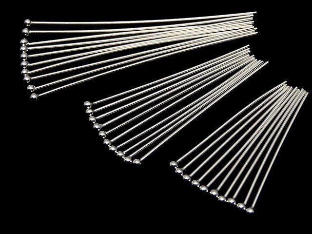 Silver925  Ball Head Pin  No coating  [0.5x25mm][0.5x30mm][0.5x35mm][0.5x40mm] 10pcs