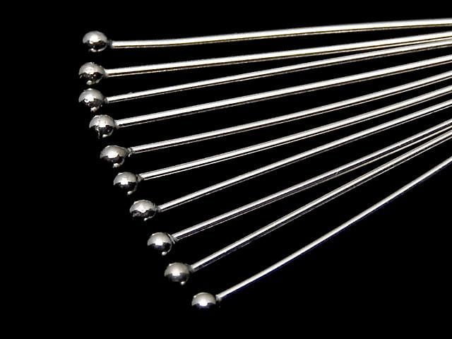 Silver925  Ball Head Pin  Rhodium Plated  [0.5x25mm][0.5x30mm][0.5x35mm][0.5x40mm] 5pcs