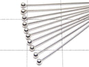 Silver925  Ball Head Pin  Rhodium Plated  [0.5x25mm][0.5x30mm][0.5x35mm][0.5x40mm] 10pcs
