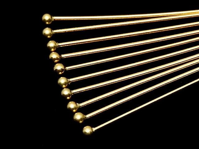 Silver925  Ball Head Pin  18KGP [0.5x25mm][0.5x30mm][0.5x35mm][0.5x40mm] 5pcs