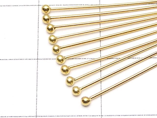 Silver925  Ball Head Pin  18KGP [0.5x25mm][0.5x30mm][0.5x35mm][0.5x40mm] 10pcs