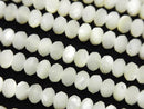 High Quality! Mother of Pearl MOP White Faceted Button Rondelle 6x6x4mm half or 1strand beads (aprx.15inch/37cm)