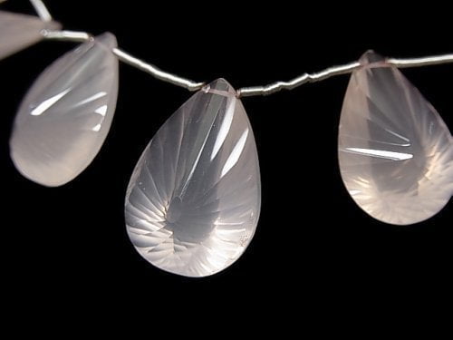 Concave Cut, One of a kind, Pear Shape, Rose Quartz One of a kind