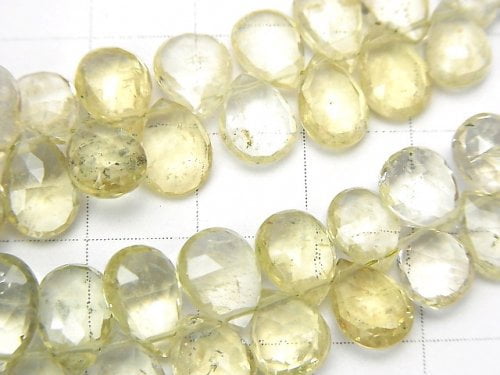 [Video] [One of a kind] High Quality Green Beryl AAA- - AA++ Pear shape Faceted Briolette 1strand beads (aprx.5inch / 13cm) NO.2