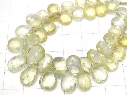 [Video] [One of a kind] High Quality Green Beryl AAA- - AA++ Pear shape Faceted Briolette 1strand beads (aprx.5inch / 13cm) NO.2