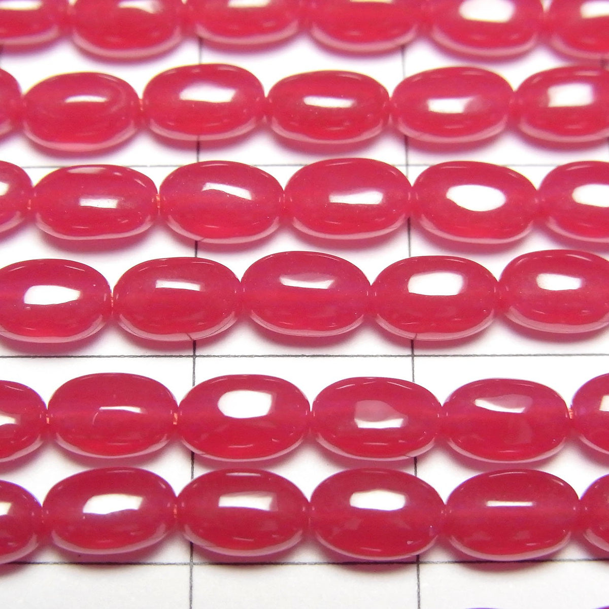 Synthetic Ruby AAA Rice 6x4x3mm half or 1strand beads (aprx.15inch/36cm)