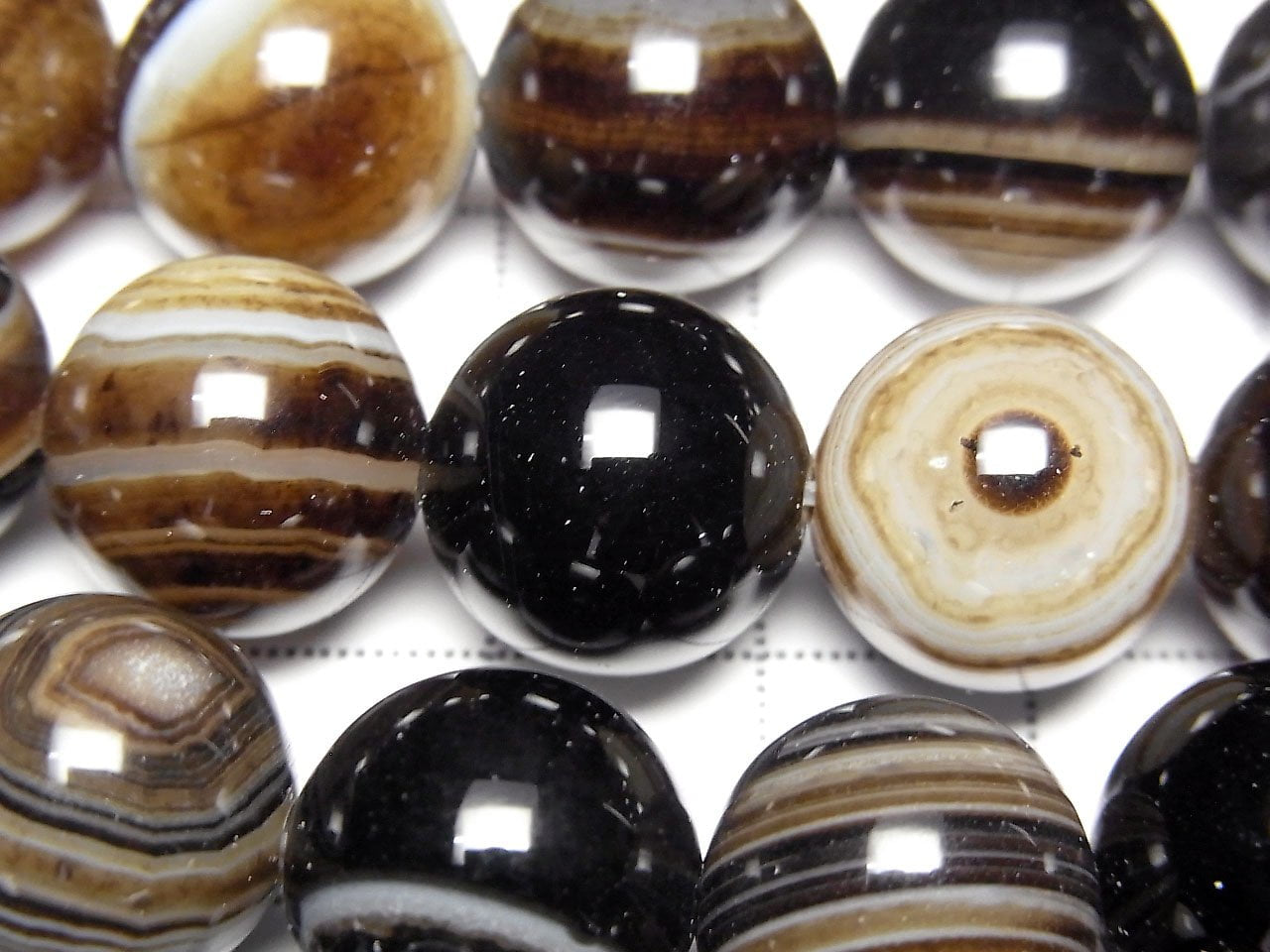 Agate Tibétaine (Agate Œil) AAA Ronde 14mm Demi-fil ou 1 fil Perles (environ 15 pouces/36 cm)
