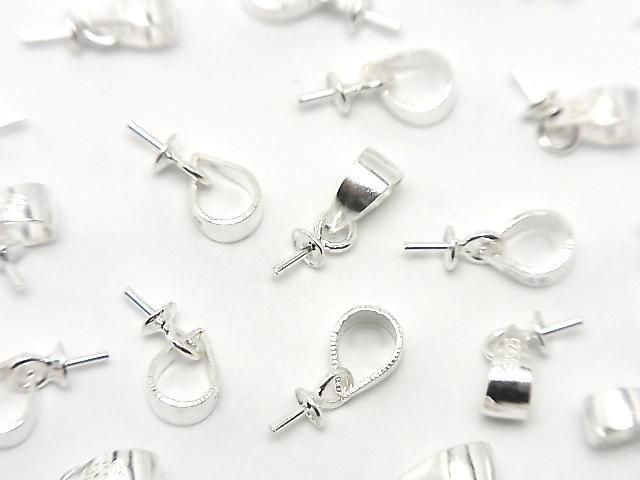 Silver 925 Screw Eye with Bail, No Coating, 4pcs