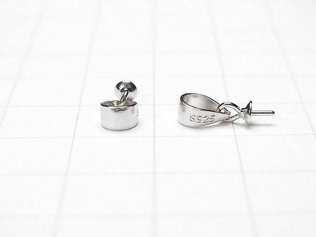 Screw Eye Rhodium Plated 4pcs with Silver925 Bail