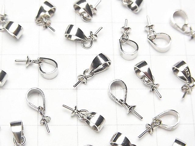 Screw Eye Rhodium Plated 4pcs with Silver925 Bail