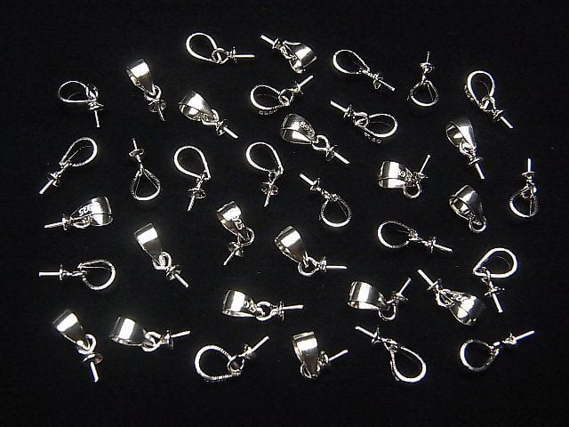 Screw Eye Rhodium Plated 5pcs with Silver925 Bail