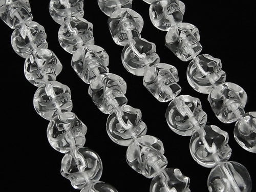 [Video] Crystal AAA Skull Vertical Hole 6, 8, 10, 12, 14, 16 mm half or 1 strand beads (aprx.15 inch / 38 cm)