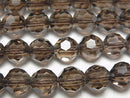 [Video] Smoky Quartz AAA+ "Buckyball" Faceted Round 8mm 1/4 or 1strand beads (aprx.15inch/38cm)