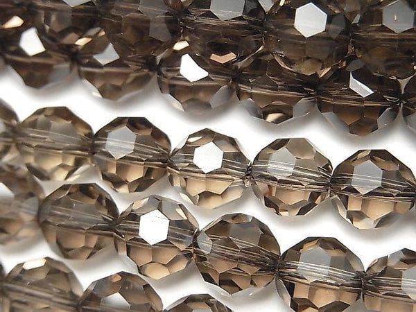 Faceted Round, Smoky Quartz Gemstone Beads