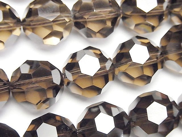 Faceted Round, Smoky Quartz Gemstone Beads