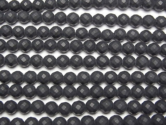 Frost Onyx 64Faceted Round 6mm 1strand beads (aprx.14inch/35cm)