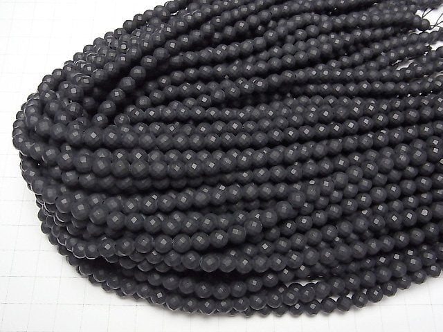 Frost Onyx 64Faceted Round 6mm 1strand beads (aprx.14inch/35cm)