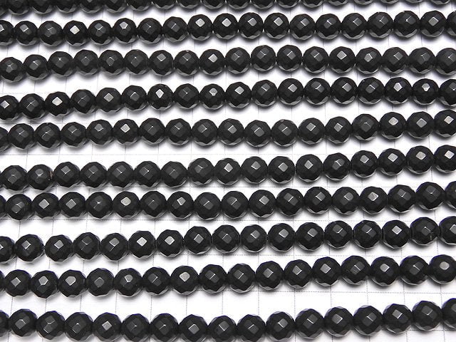 1strand $8.79! Frost Onyx 64 Faceted Round 8 mm 1strand beads (aprx.15 inch / 37 cm)