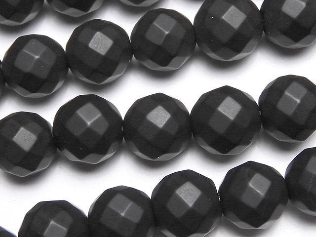 Faceted Round, Onyx Gemstone Beads