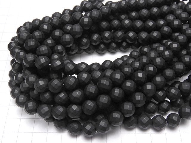 1strand $9.79! Frost Onyx 64 Faceted Round 10 mm 1strand beads (aprx.15 inch / 38 cm)