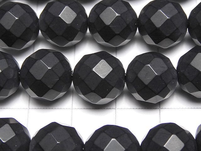 Frost Onyx 64 Faceted Round 12 mm half or 1 strand beads (aprx.15 inch / 37 cm)